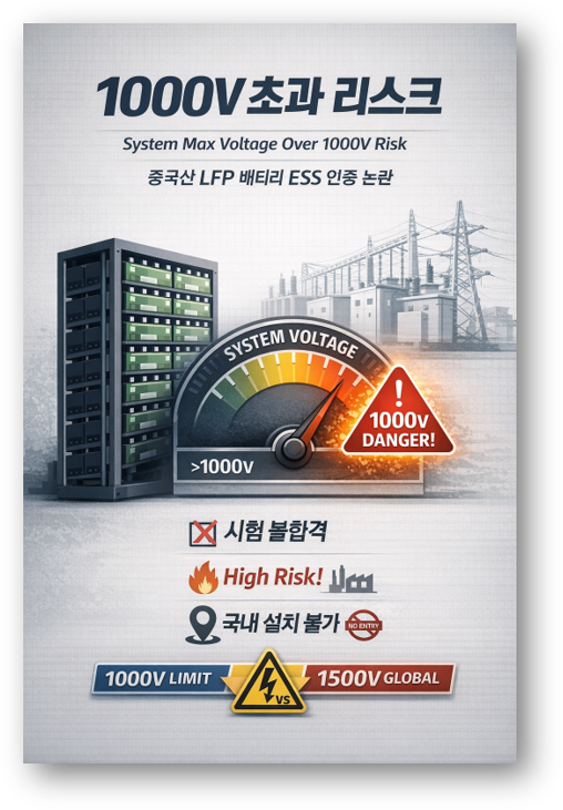 LFP 배터리 1000V 초과발생 구조