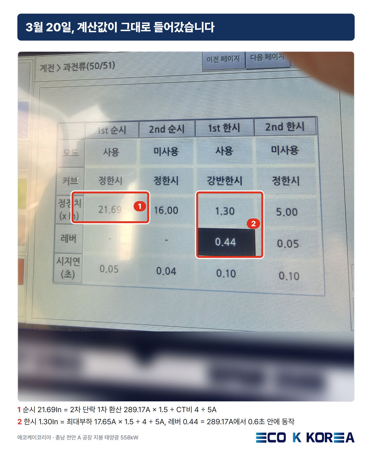 3월 20일, 계산값이 그대로 들어갔습니다